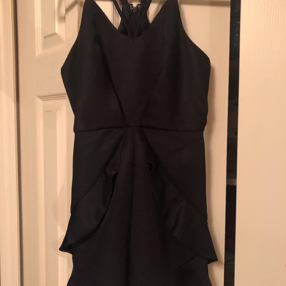 Navy blue shiny romper